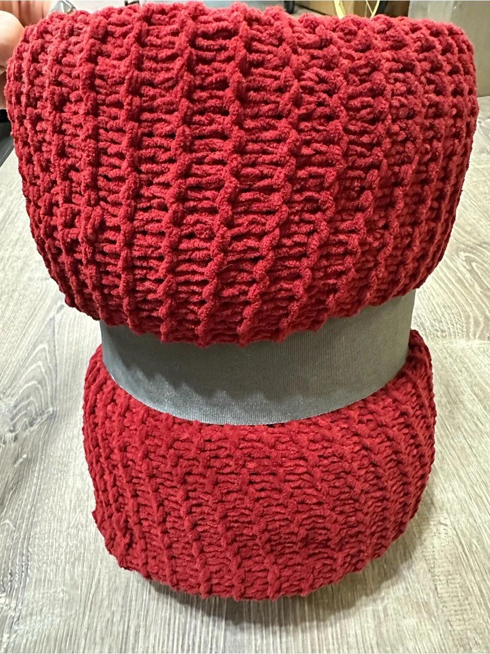Threshold Red Knitted Cozy Throw Blanket 50x60